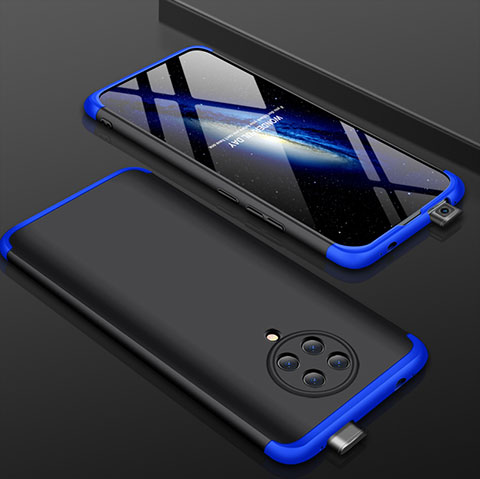 Custodia Plastica Rigida Cover Opaca Fronte e Retro 360 Gradi P01 per Xiaomi Poco F2 Pro Blu e Nero