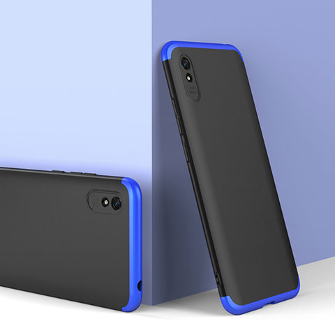 Custodia Plastica Rigida Cover Opaca Fronte e Retro 360 Gradi P01 per Xiaomi Redmi 9A Blu e Nero