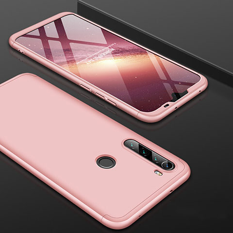 Custodia Plastica Rigida Cover Opaca Fronte e Retro 360 Gradi P01 per Xiaomi Redmi Note 8T Oro Rosa