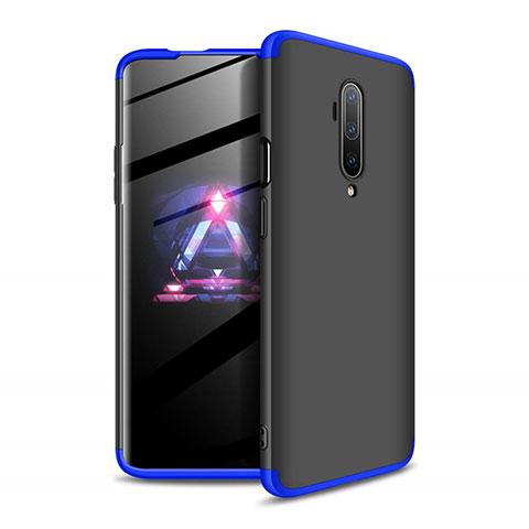 Custodia Plastica Rigida Cover Opaca Fronte e Retro 360 Gradi P02 per OnePlus 7T Pro Blu e Nero