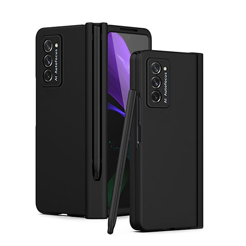 Custodia Plastica Rigida Cover Opaca Fronte e Retro 360 Gradi P02 per Samsung Galaxy Z Fold2 5G Nero