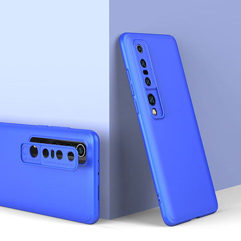 Custodia Plastica Rigida Cover Opaca Fronte e Retro 360 Gradi P02 per Xiaomi Mi 10 Pro Blu