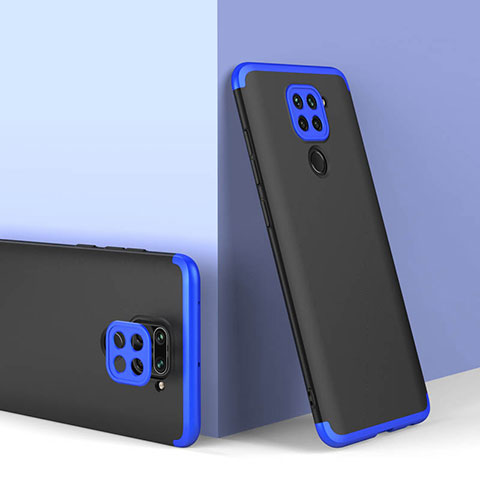 Custodia Plastica Rigida Cover Opaca Fronte e Retro 360 Gradi P02 per Xiaomi Redmi Note 9 Blu e Nero