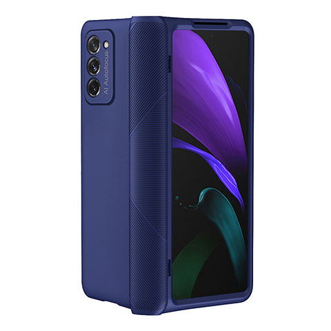 Custodia Plastica Rigida Cover Opaca Fronte e Retro 360 Gradi P05 per Samsung Galaxy Z Fold2 5G Blu