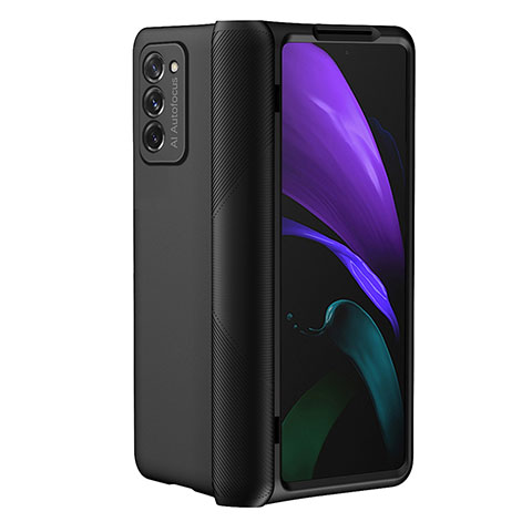 Custodia Plastica Rigida Cover Opaca Fronte e Retro 360 Gradi P05 per Samsung Galaxy Z Fold2 5G Nero