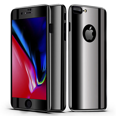 Custodia Plastica Rigida Cover Opaca Fronte e Retro 360 Gradi per Apple iPhone 8 Plus Nero