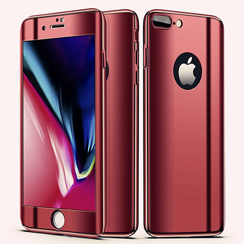 Custodia Plastica Rigida Cover Opaca Fronte e Retro 360 Gradi per Apple iPhone 8 Plus Rosso