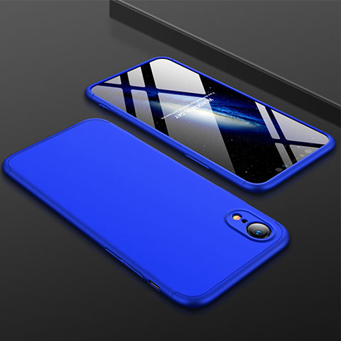 Custodia Plastica Rigida Cover Opaca Fronte e Retro 360 Gradi per Apple iPhone XR Blu