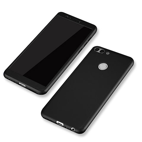 Custodia Plastica Rigida Cover Opaca Fronte e Retro 360 Gradi per Huawei Enjoy 7S Nero