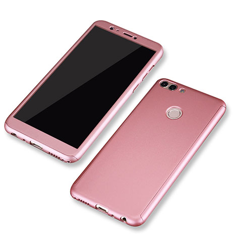 Custodia Plastica Rigida Cover Opaca Fronte e Retro 360 Gradi per Huawei Enjoy 7S Oro Rosa