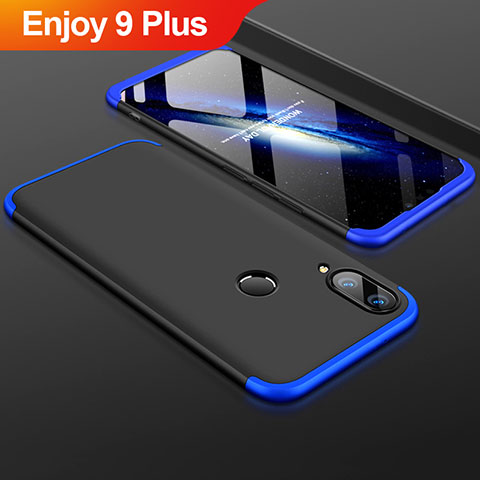 Custodia Plastica Rigida Cover Opaca Fronte e Retro 360 Gradi per Huawei Enjoy 9 Plus Blu e Nero