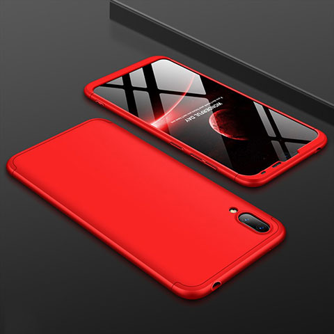 Custodia Plastica Rigida Cover Opaca Fronte e Retro 360 Gradi per Huawei Enjoy 9 Rosso
