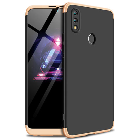 Custodia Plastica Rigida Cover Opaca Fronte e Retro 360 Gradi per Huawei Enjoy Max Oro e Nero