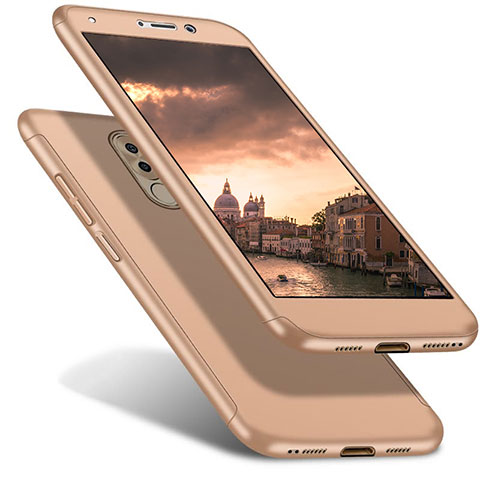 Custodia Plastica Rigida Cover Opaca Fronte e Retro 360 Gradi per Huawei Honor 6X Oro