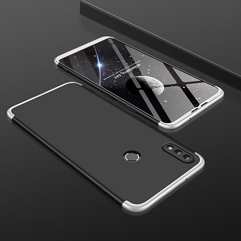 Custodia Plastica Rigida Cover Opaca Fronte e Retro 360 Gradi per Huawei Honor 8X Argento e Nero