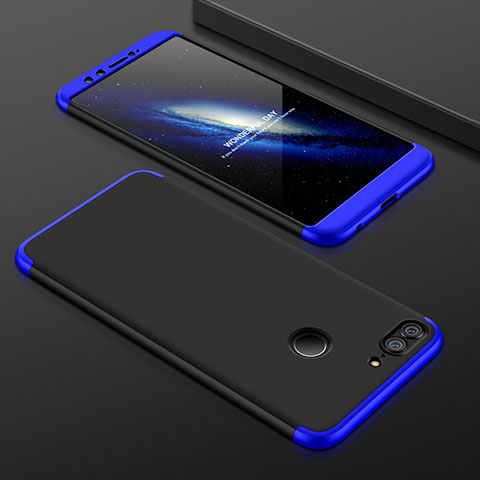 Custodia Plastica Rigida Cover Opaca Fronte e Retro 360 Gradi per Huawei Honor 9 Lite Blu e Nero