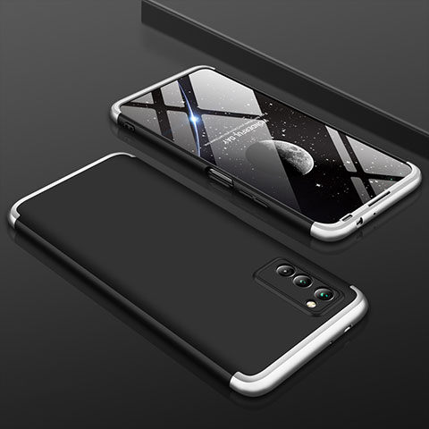 Custodia Plastica Rigida Cover Opaca Fronte e Retro 360 Gradi per Huawei Honor V30 5G Argento e Nero