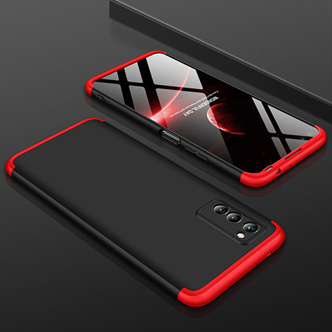 Custodia Plastica Rigida Cover Opaca Fronte e Retro 360 Gradi per Huawei Honor V30 Pro 5G Rosso e Nero