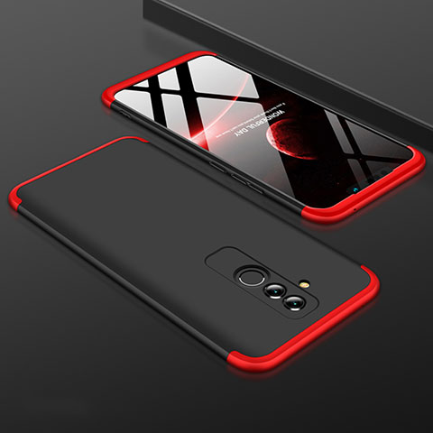 Custodia Plastica Rigida Cover Opaca Fronte e Retro 360 Gradi per Huawei Mate 20 Lite Rosso e Nero