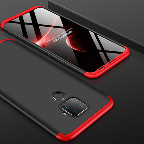 Custodia Plastica Rigida Cover Opaca Fronte e Retro 360 Gradi per Huawei Mate 30 Lite Rosso e Nero