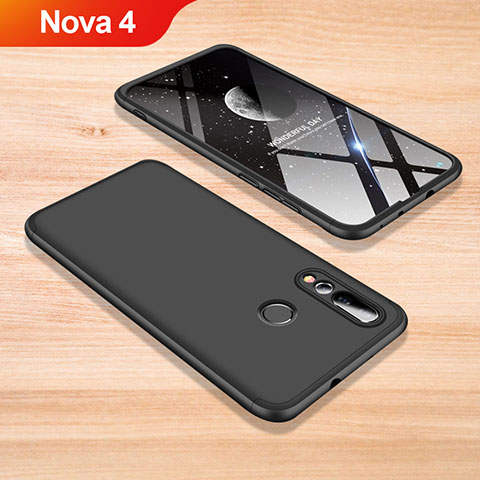 Custodia Plastica Rigida Cover Opaca Fronte e Retro 360 Gradi per Huawei Nova 4 Nero