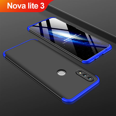 Custodia Plastica Rigida Cover Opaca Fronte e Retro 360 Gradi per Huawei Nova Lite 3 Blu e Nero