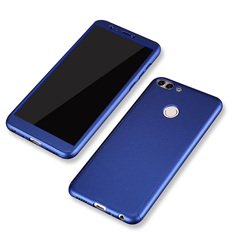 Custodia Plastica Rigida Cover Opaca Fronte e Retro 360 Gradi per Huawei P Smart Blu