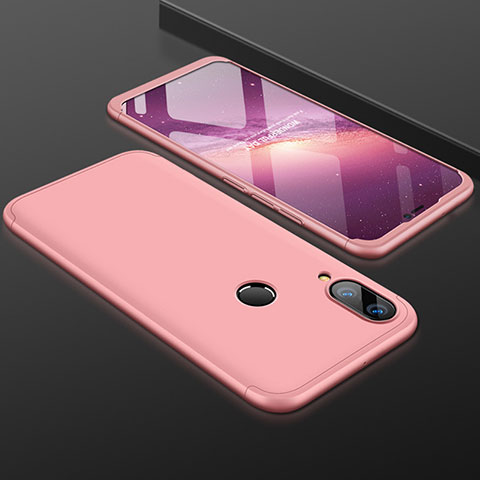 Custodia Plastica Rigida Cover Opaca Fronte e Retro 360 Gradi per Huawei P Smart+ Plus Oro Rosa