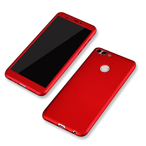 Custodia Plastica Rigida Cover Opaca Fronte e Retro 360 Gradi per Huawei P Smart Rosso