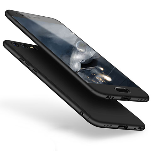 Custodia Plastica Rigida Cover Opaca Fronte e Retro 360 Gradi per Huawei P10 Plus Nero