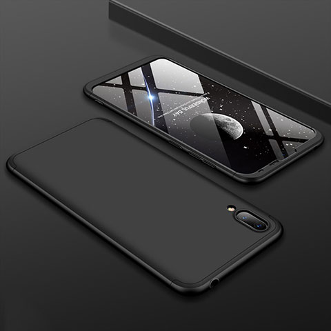 Custodia Plastica Rigida Cover Opaca Fronte e Retro 360 Gradi per Huawei Y7 (2019) Nero