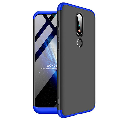 Custodia Plastica Rigida Cover Opaca Fronte e Retro 360 Gradi per Nokia X6 Blu e Nero