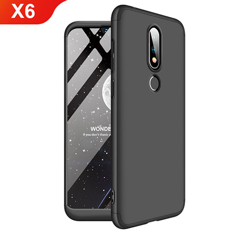 Custodia Plastica Rigida Cover Opaca Fronte e Retro 360 Gradi per Nokia X6 Nero