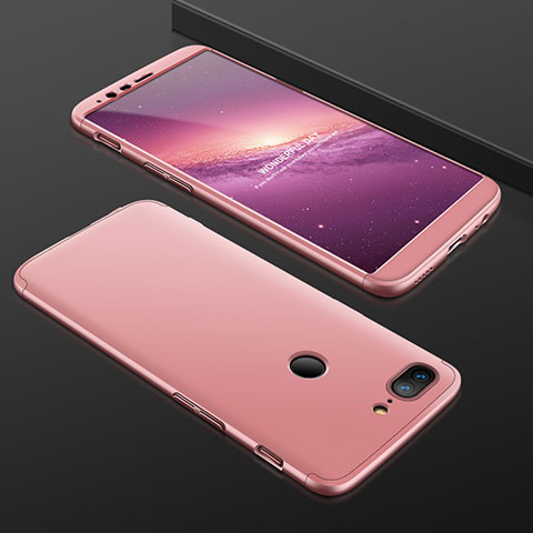 Custodia Plastica Rigida Cover Opaca Fronte e Retro 360 Gradi per OnePlus 5T A5010 Oro Rosa