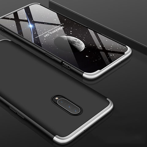 Custodia Plastica Rigida Cover Opaca Fronte e Retro 360 Gradi per OnePlus 7 Pro Argento e Nero