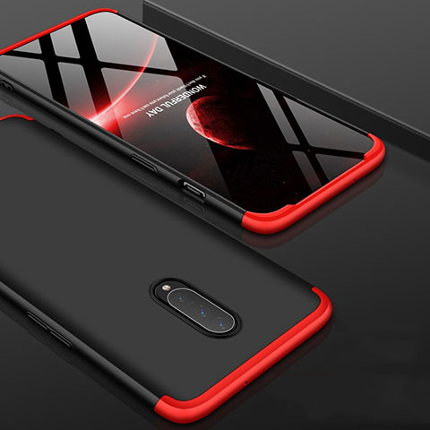 Custodia Plastica Rigida Cover Opaca Fronte e Retro 360 Gradi per OnePlus 7 Pro Rosso e Nero