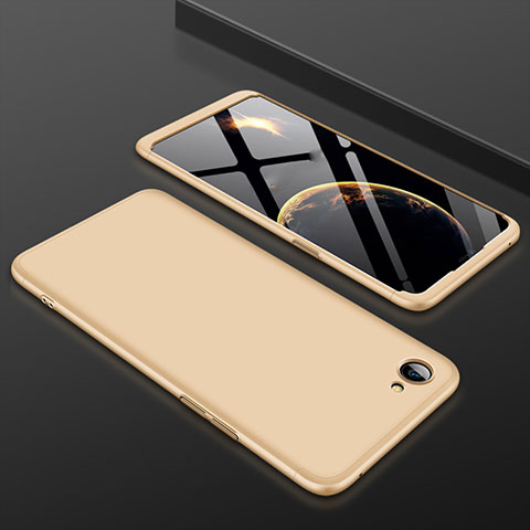 Custodia Plastica Rigida Cover Opaca Fronte e Retro 360 Gradi per Oppo A3 Oro