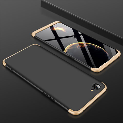 Custodia Plastica Rigida Cover Opaca Fronte e Retro 360 Gradi per Oppo A3 Oro e Nero