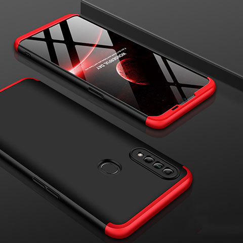 Custodia Plastica Rigida Cover Opaca Fronte e Retro 360 Gradi per Oppo A8 Rosso e Nero