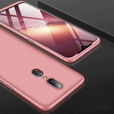 Custodia Plastica Rigida Cover Opaca Fronte e Retro 360 Gradi per Oppo A9 Oro Rosa