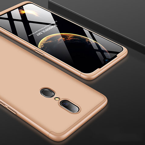 Custodia Plastica Rigida Cover Opaca Fronte e Retro 360 Gradi per Oppo A9X Oro