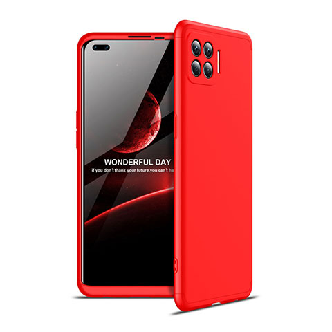 Custodia Plastica Rigida Cover Opaca Fronte e Retro 360 Gradi per Oppo F17 Pro Rosso