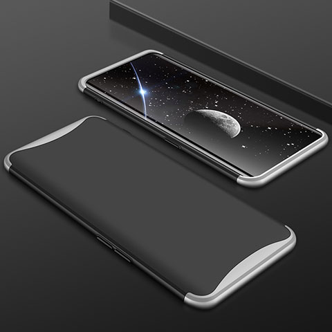 Custodia Plastica Rigida Cover Opaca Fronte e Retro 360 Gradi per Oppo Find X Super Flash Edition Argento