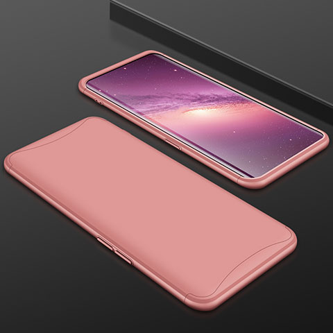 Custodia Plastica Rigida Cover Opaca Fronte e Retro 360 Gradi per Oppo Find X Super Flash Edition Oro Rosa