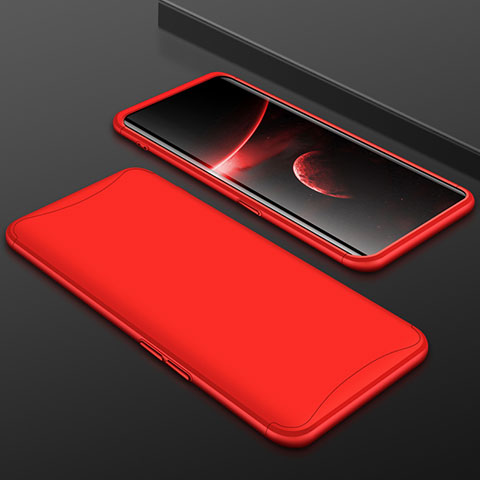 Custodia Plastica Rigida Cover Opaca Fronte e Retro 360 Gradi per Oppo Find X Super Flash Edition Rosso