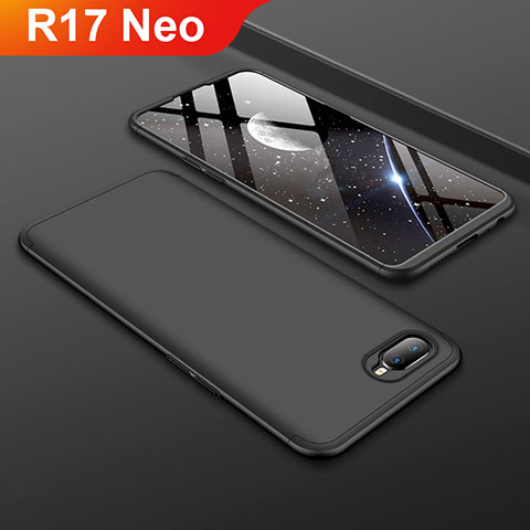 Custodia Plastica Rigida Cover Opaca Fronte e Retro 360 Gradi per Oppo R17 Neo Nero