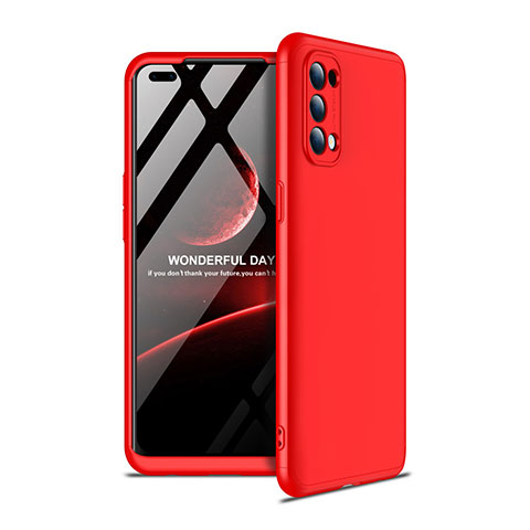 Custodia Plastica Rigida Cover Opaca Fronte e Retro 360 Gradi per Oppo Reno4 4G Rosso