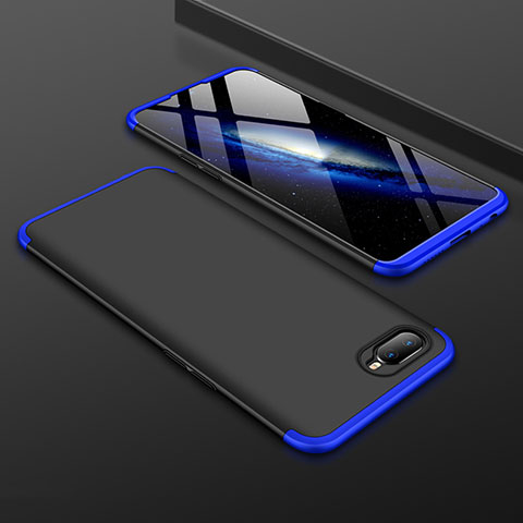 Custodia Plastica Rigida Cover Opaca Fronte e Retro 360 Gradi per Oppo RX17 Neo Blu e Nero