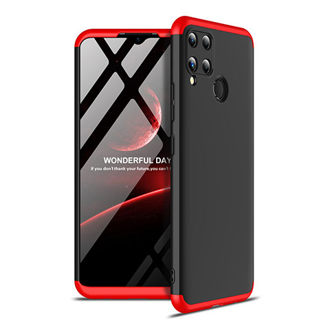 Custodia Plastica Rigida Cover Opaca Fronte e Retro 360 Gradi per Realme C15 Rosso e Nero