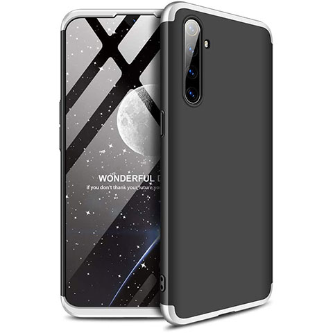 Custodia Plastica Rigida Cover Opaca Fronte e Retro 360 Gradi per Realme X2 Argento e Nero